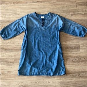 LOFT chambray tunic shirt dress